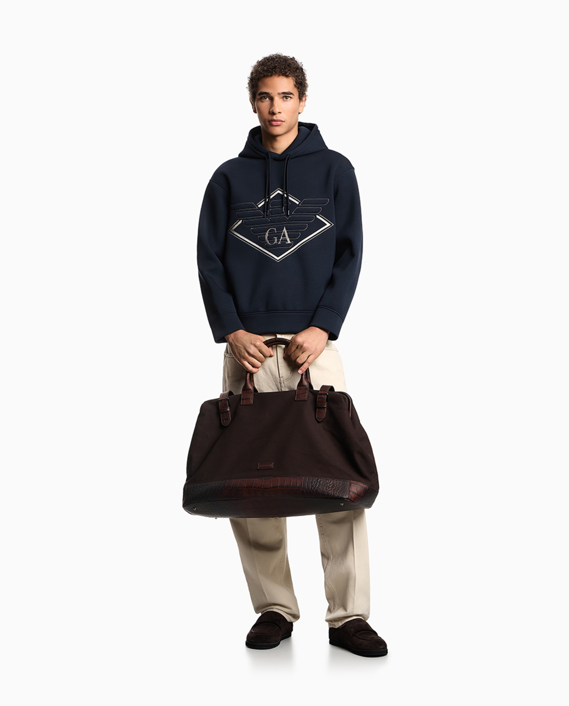 Sweatshirt com Capuz e Maxi Logótipo Azul-marinho-5