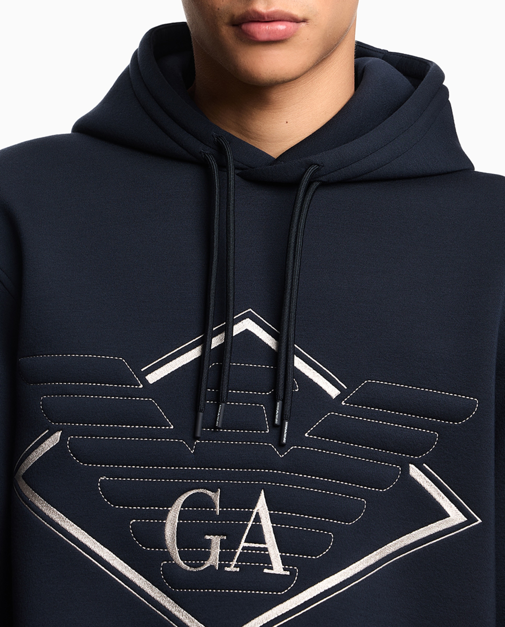 Sweatshirt com Capuz e Maxi Logótipo Azul-marinho-3