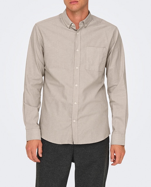 Imagen 0 de Camisa Oxford de hombre slim lisa