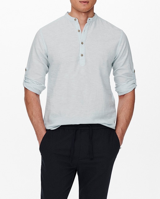 Imagen 0 de Camisa de lino de hombre manga larga regular fit