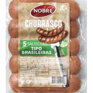 Salsichas Tipo  Brasileiras 5 Unidades embalagem 220 g - Nobre