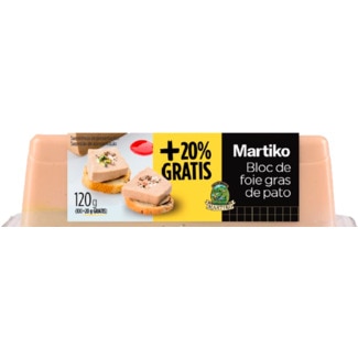 Paté Túnel+20% Bloco de Foie Gras embalagem 130 g - Martiko