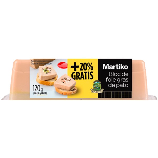 Paté Túnel+20% Bloco de Foie Gras embalagem 130 g
