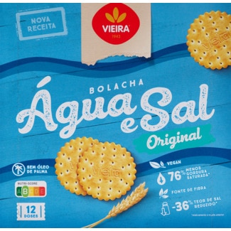 Bolachas de Água e Sal Pack 12 embalagem 168 g - Vieira