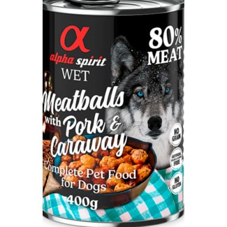 Alimentação Húmida para Cão Porco lata 400 g - Alpha Spirit