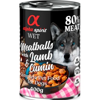 Alimentação Húmida para Cão Cordeiro lata 400 g - Alpha Spirit