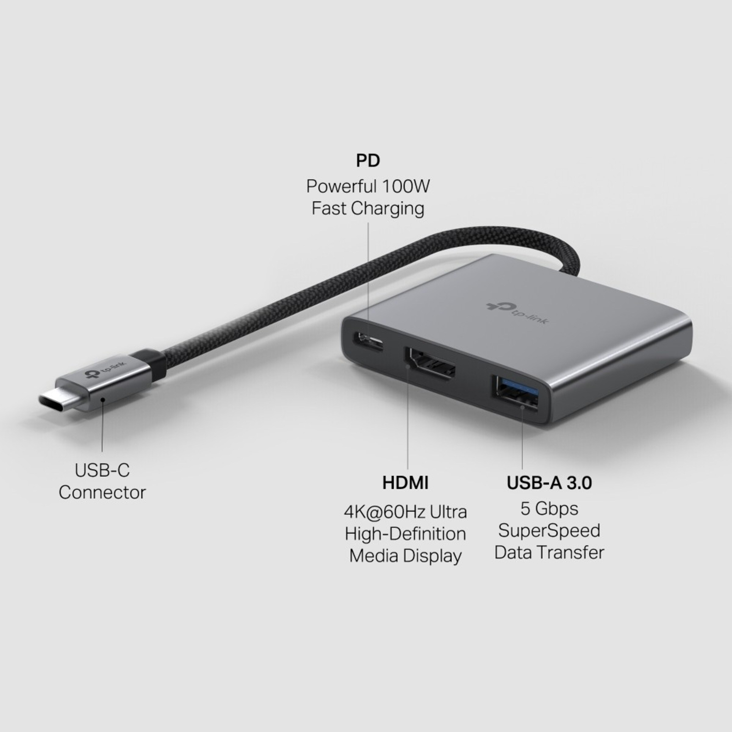 USB TP-LINK Type-C 3 Port Hub 3 em 1 2