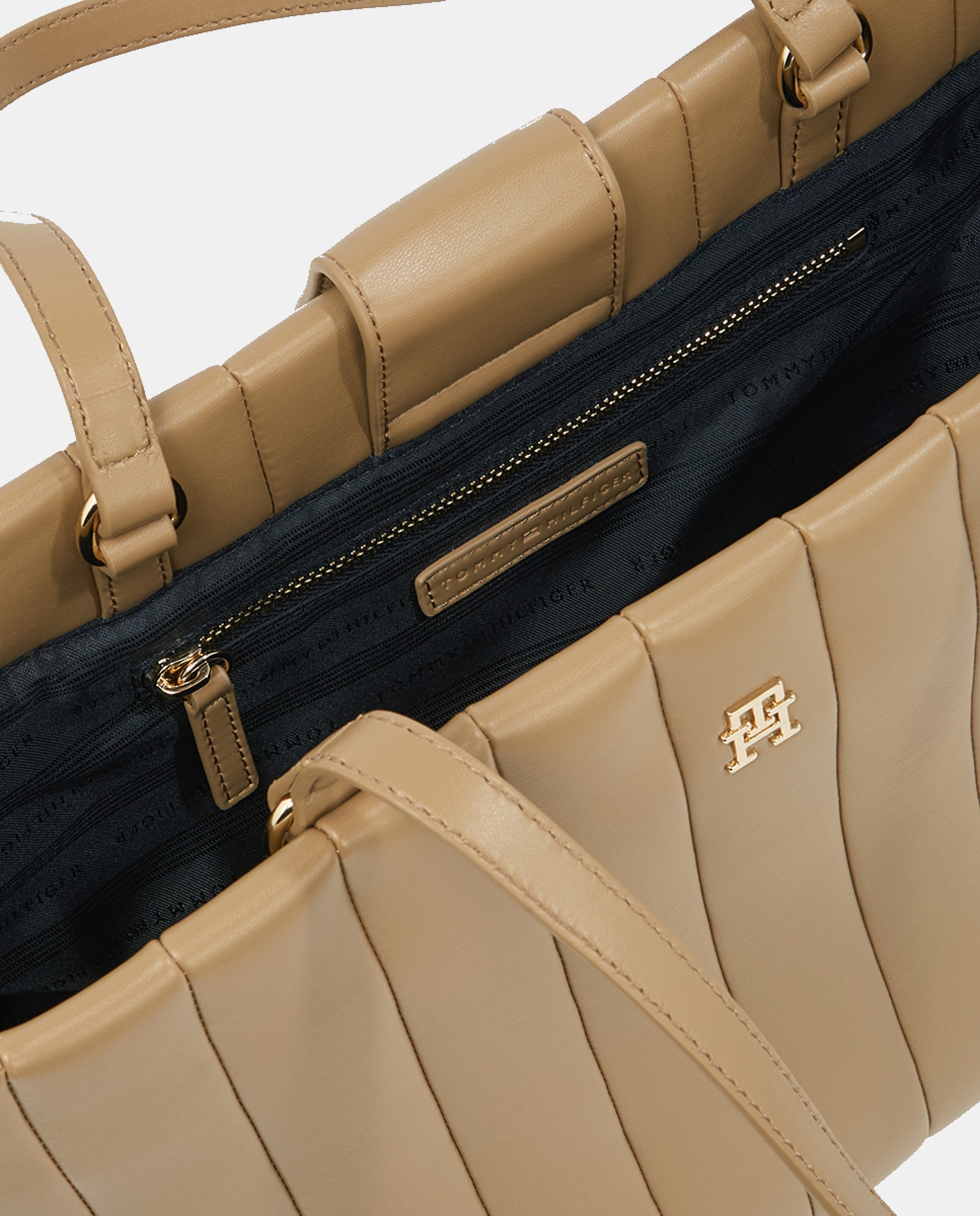 Mala Tipo Tote com Efeito Acolchoado - Camel Camel-4