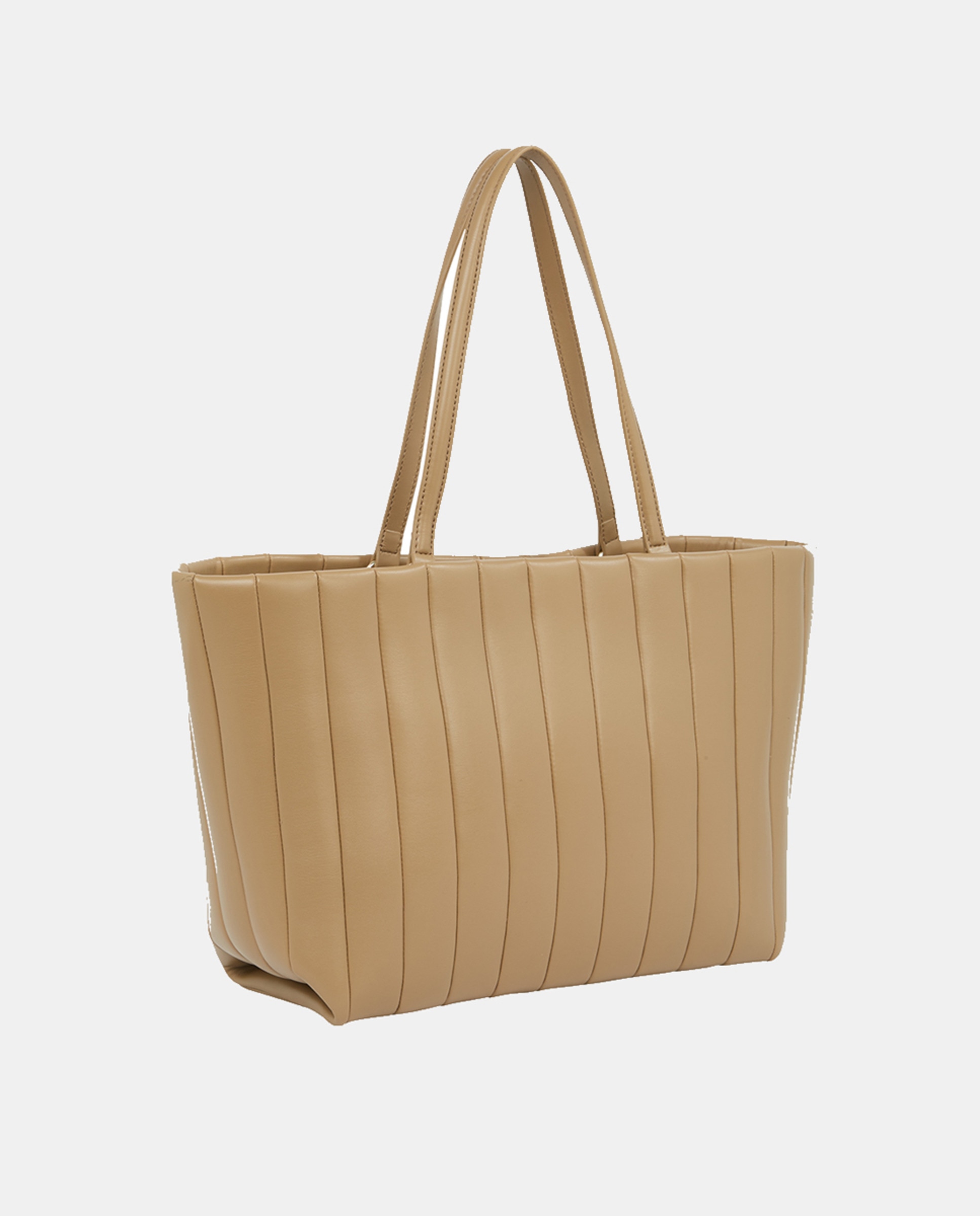 Mala Tipo Tote com Efeito Acolchoado - Camel Camel-3