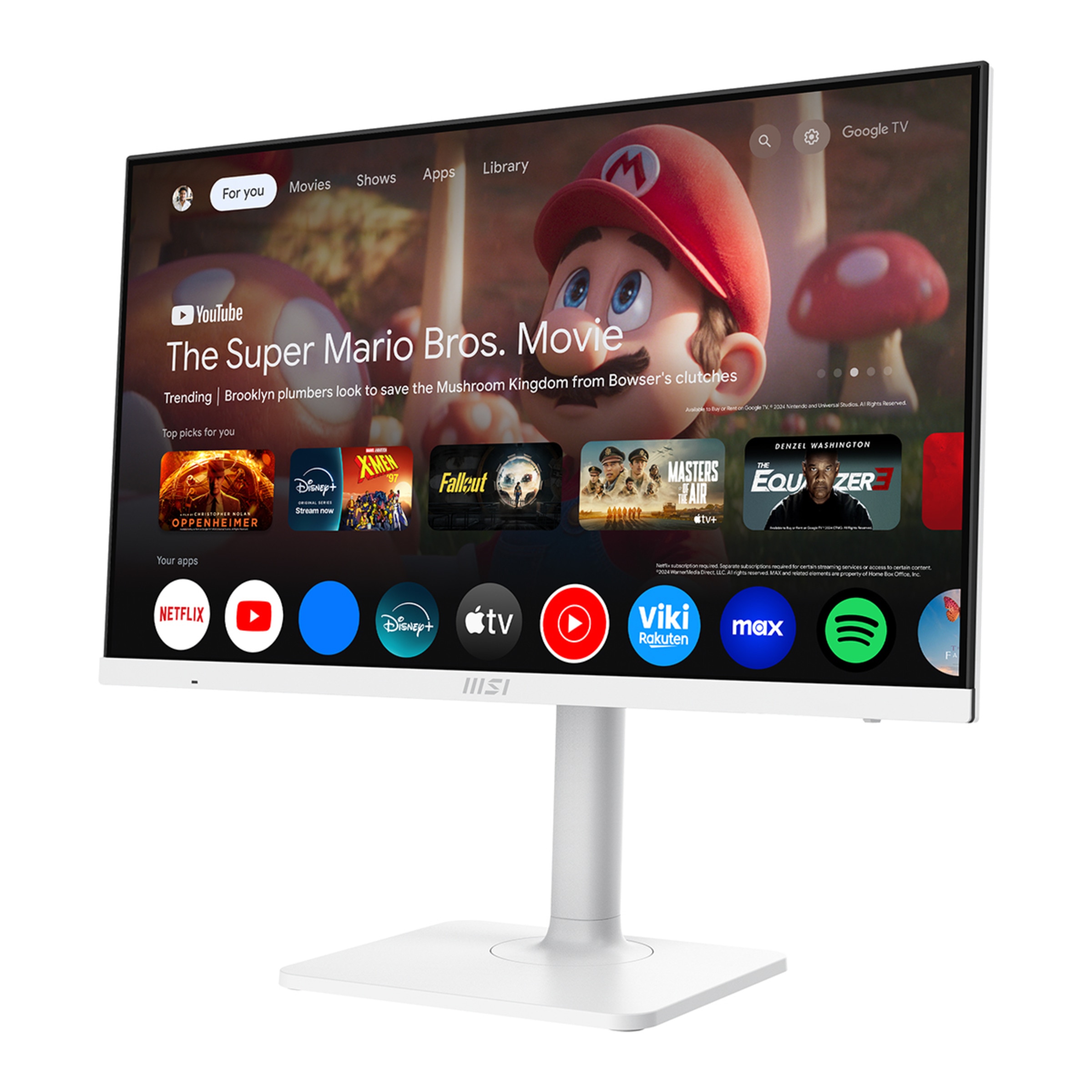 Monitor PC 69cm (27") MSI Modern MD272UPSW, 60 Hz UHD 4K, Google TV Blanco-4