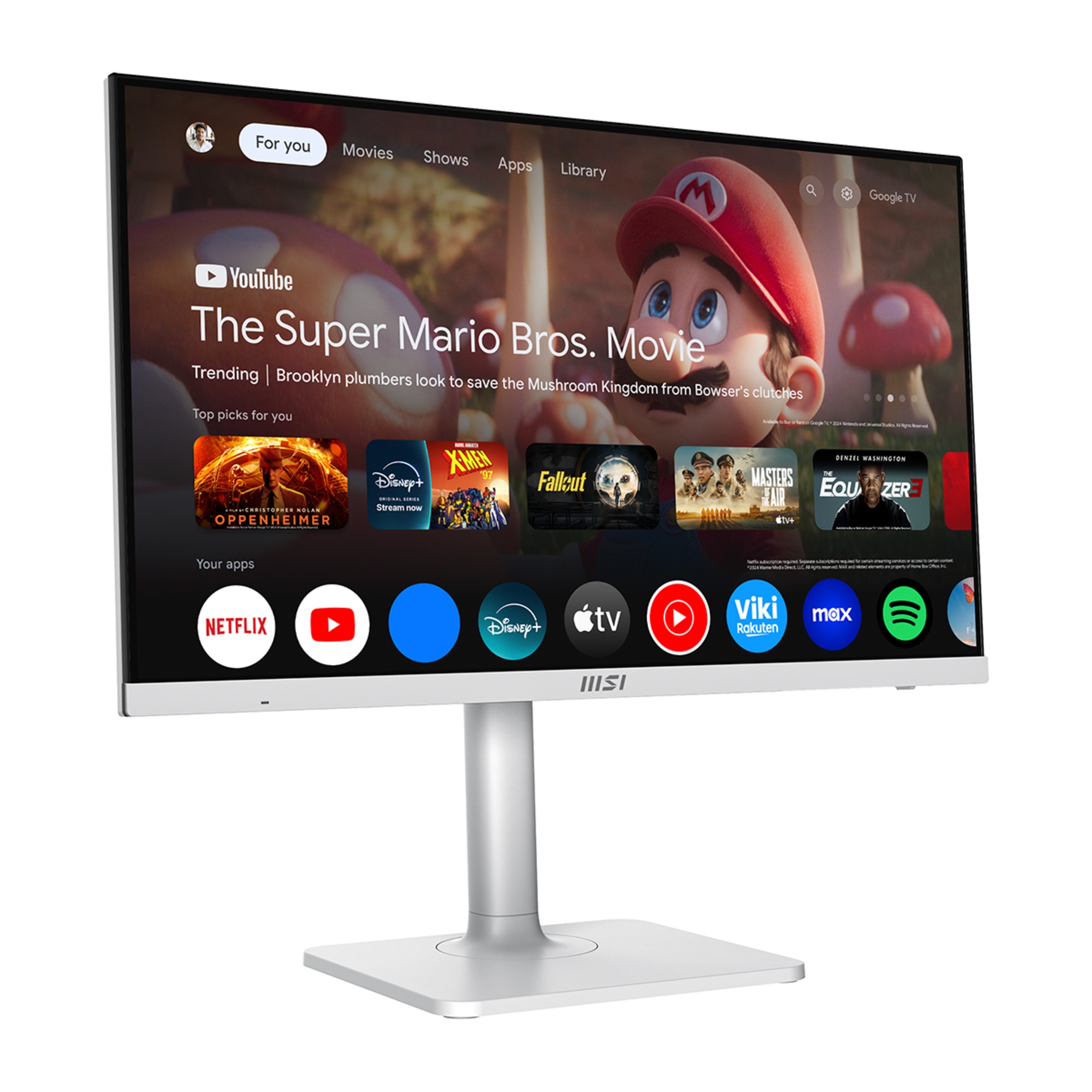 Monitor PC 69cm (27") MSI Modern MD272UPSW, 60 Hz UHD 4K, Google TV Blanco-2
