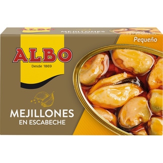 mejillones en escabeche de las rías gallegas 14-21 piezas sin gluten lata 72 g neto escurrido - Albo