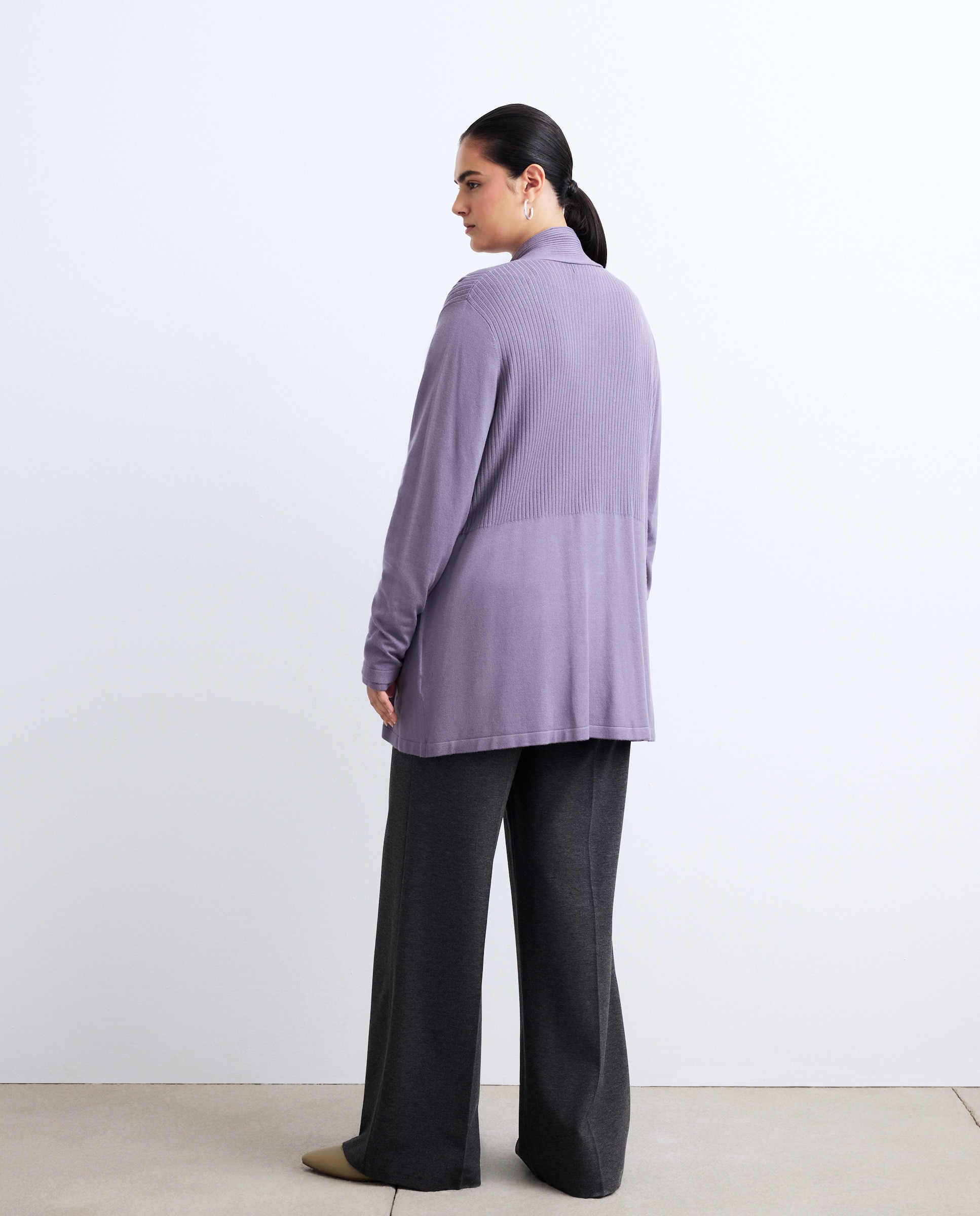 Cardigan Liso de Viscose Roxo-3
