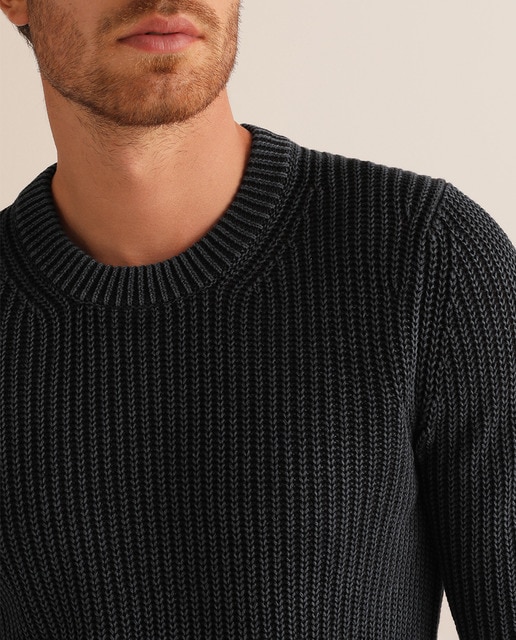 Imagen 0 de Jersey de hombre azul con el cuello redondo