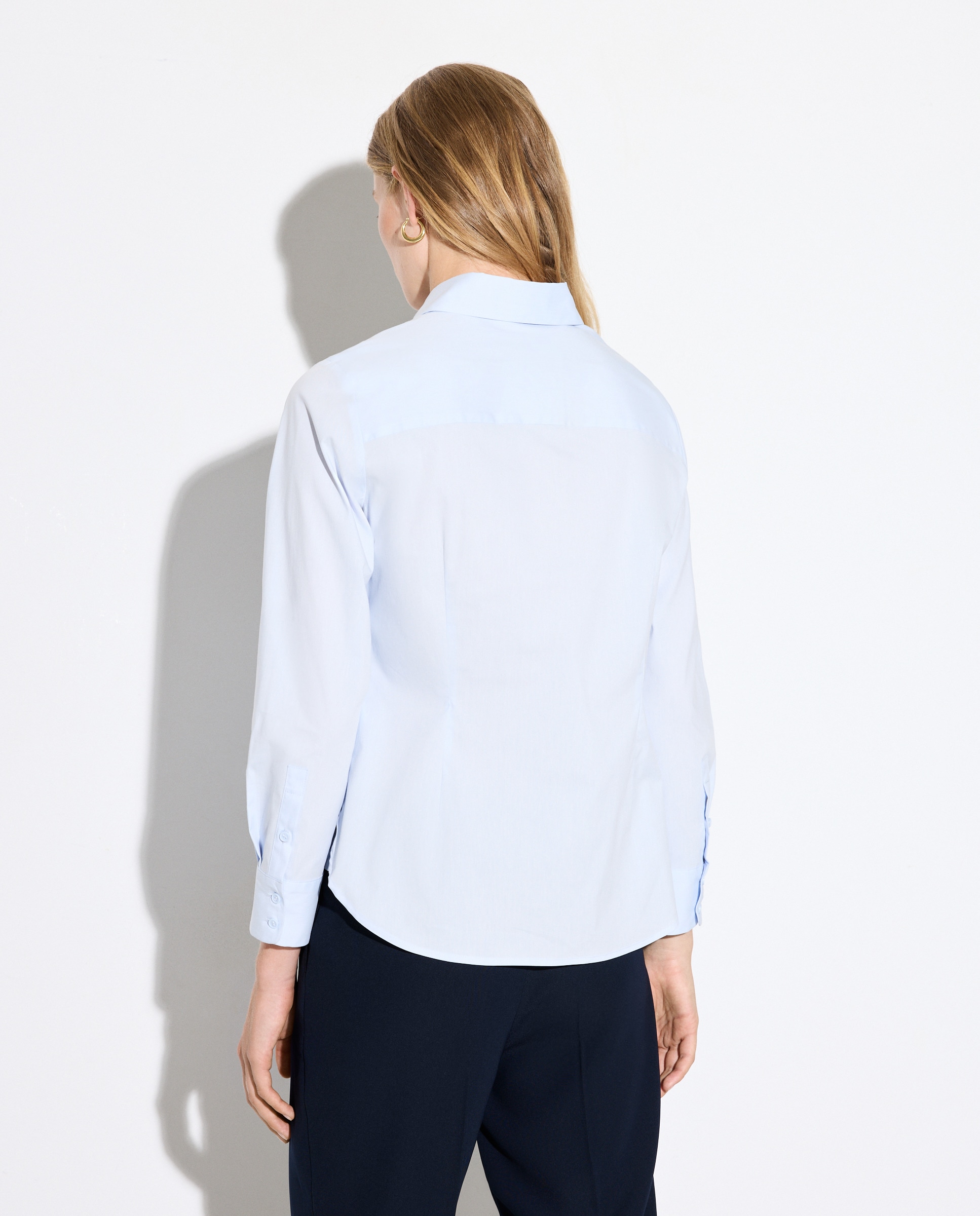 Camisa de popelina Azul-claro-3