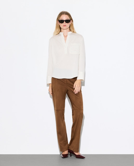 Imagen 0 de Pantalón liso de mujer recto antelina