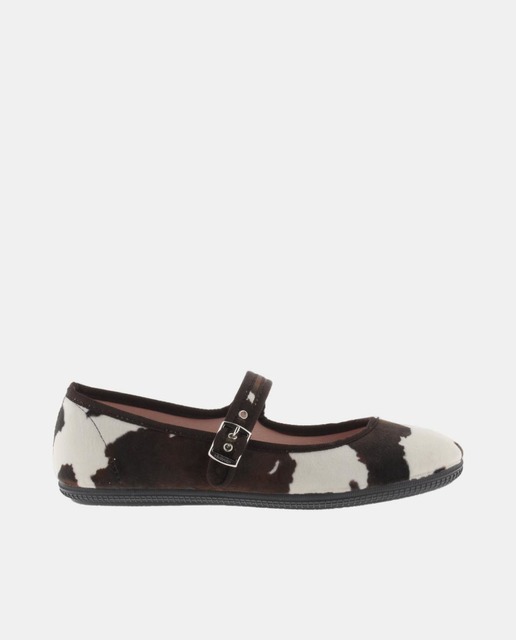 Imagem 0 de Sapatos Oda Mercedes de Veludo com Animal Print