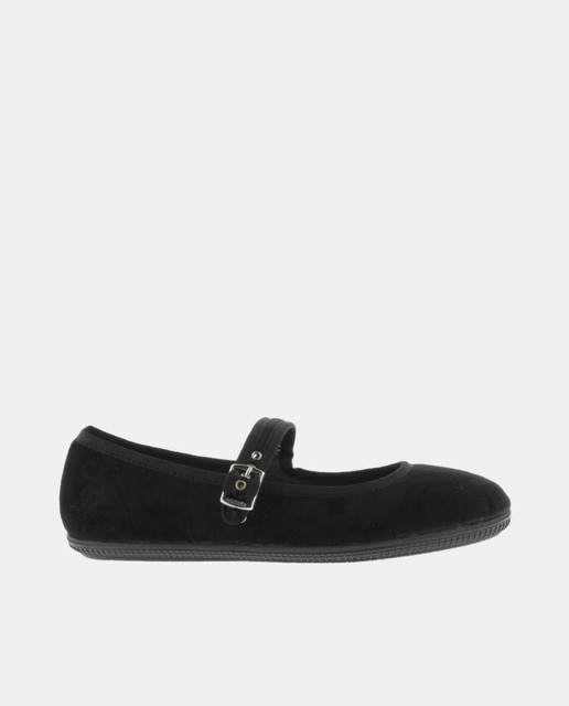 Imagem 0 de Sapatos de presilha pretos com fecho de fivela