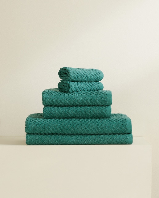 Imagen 0 de Juego de 6 toallas algodón 450 gr/m2 Aura Basics El Corte Inglés