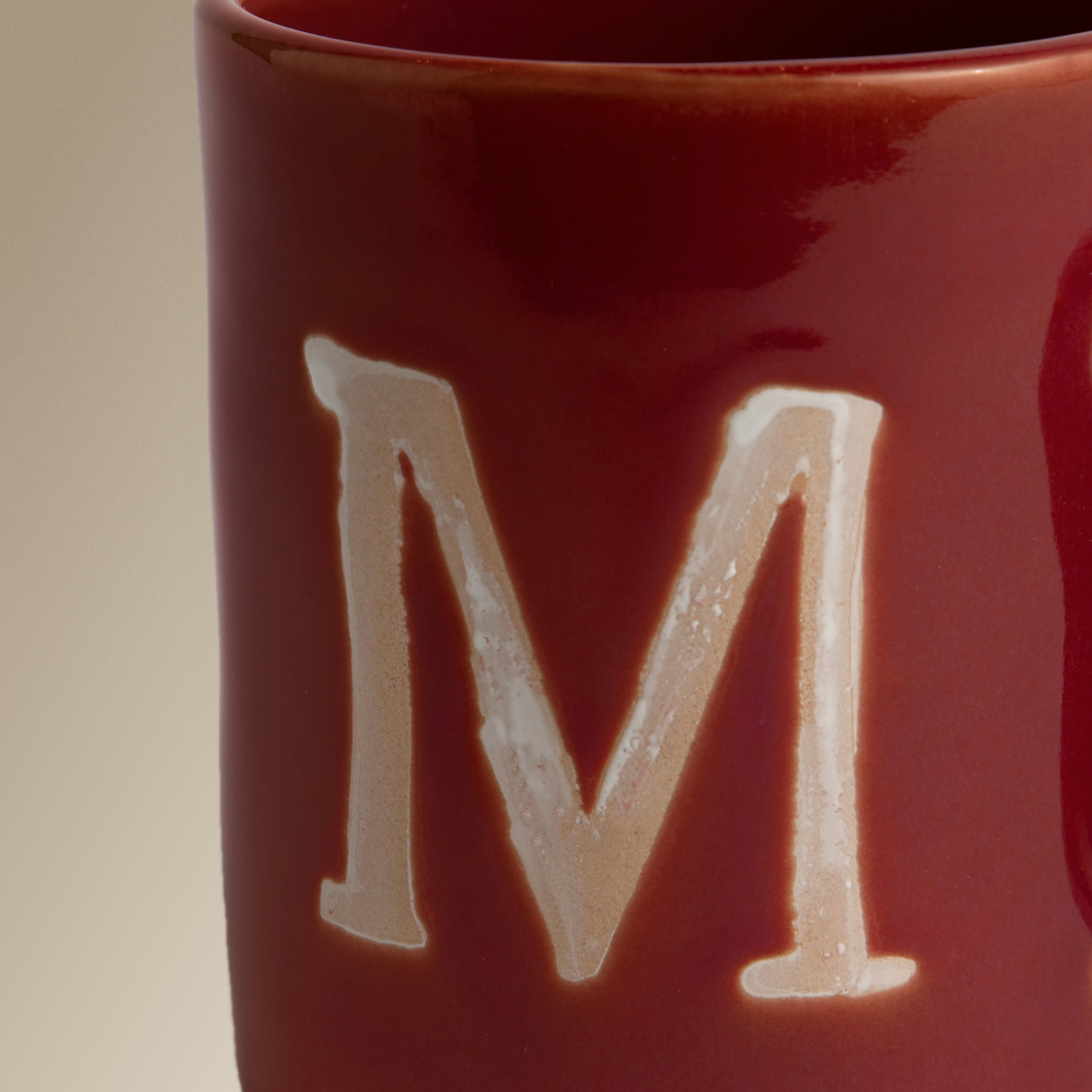 Caneca com Inicial "M" Azul / Branco-4