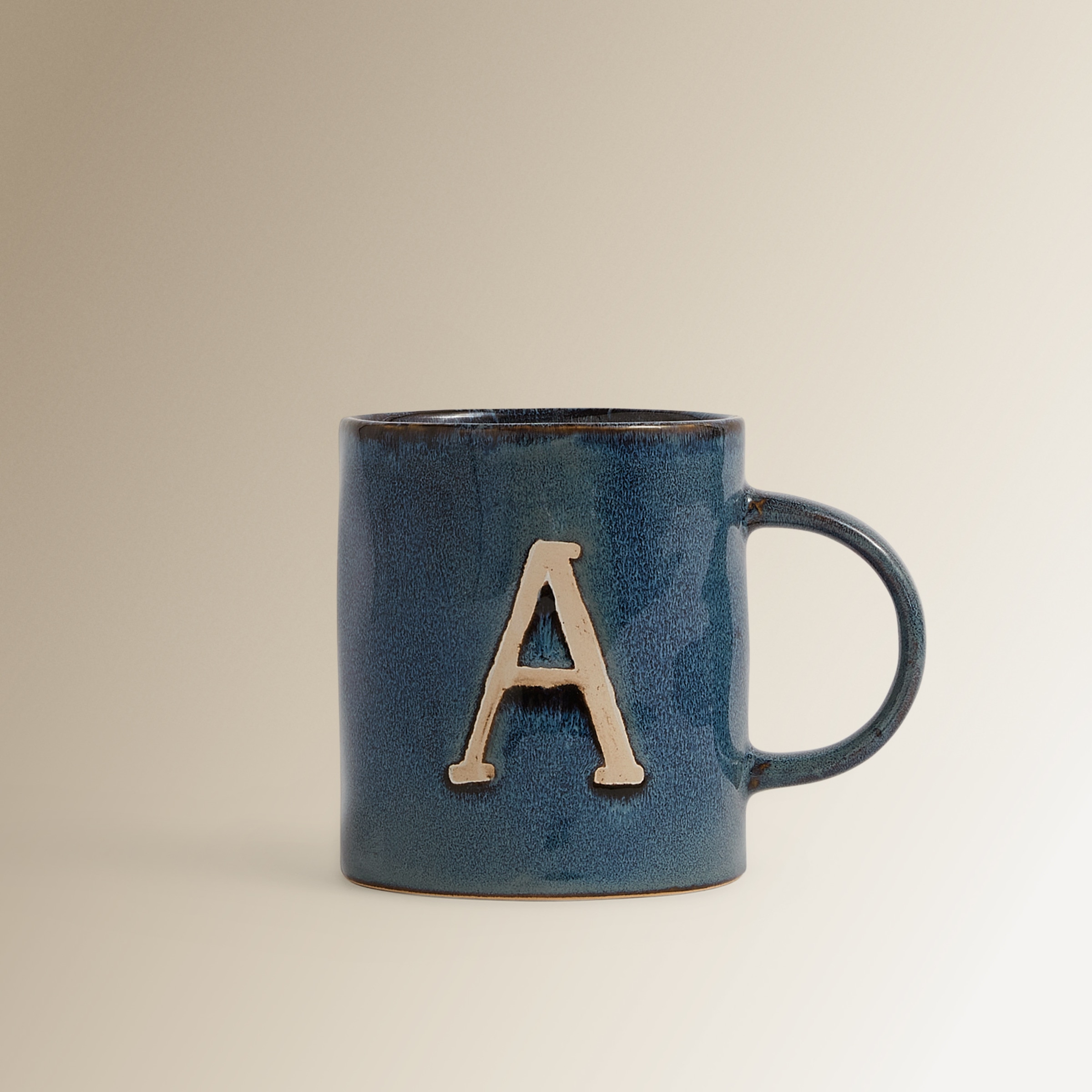 Caneca com Inicial "A" Azul / Branco-1