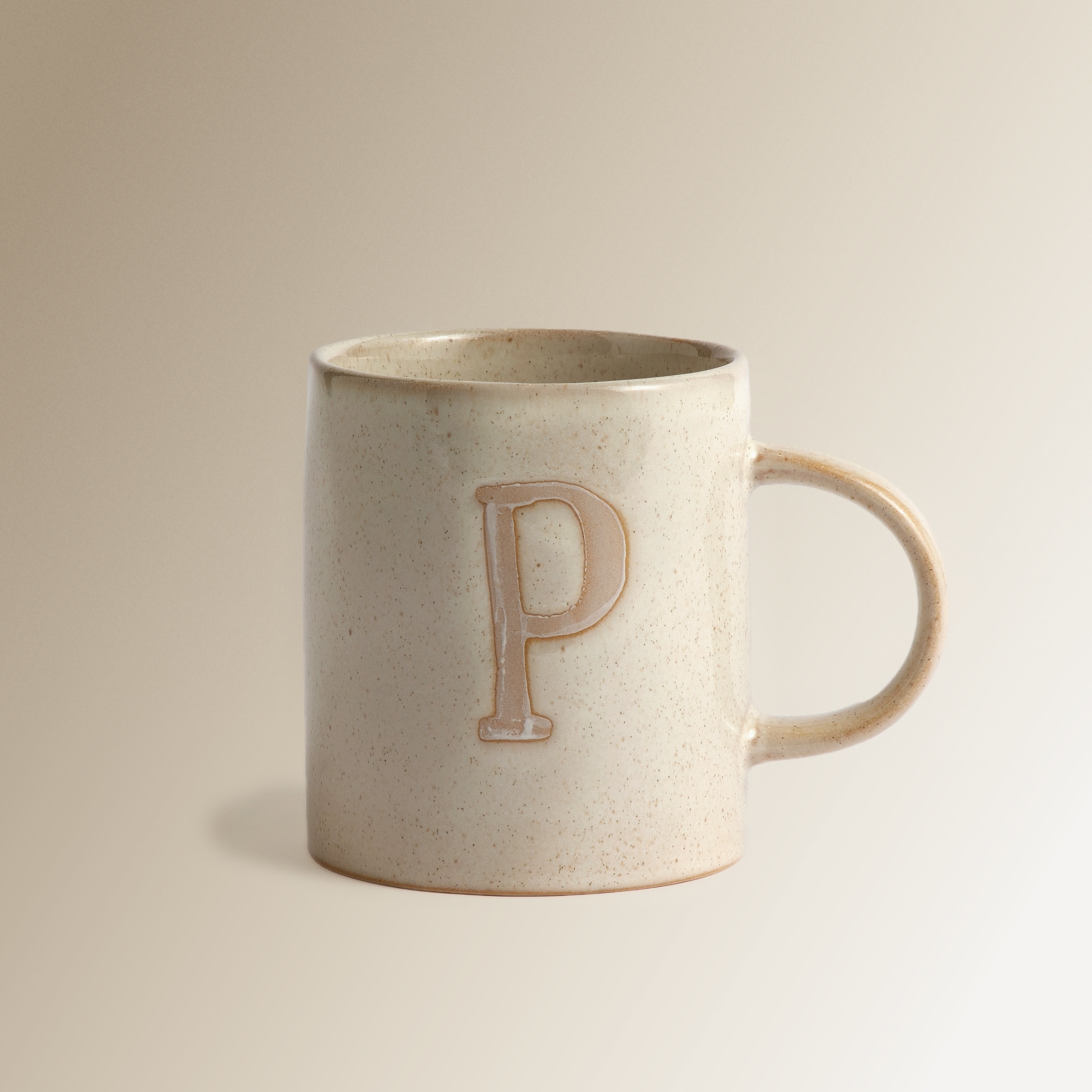 Caneca com Inicial "P" Azul / Branco-1