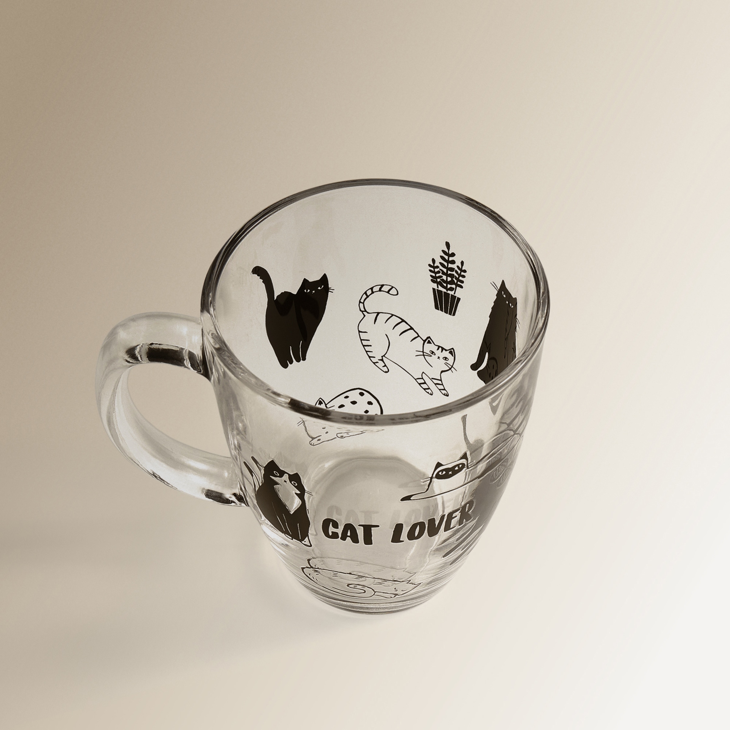 Caneca Gato Animais de Estimação Transparente-3