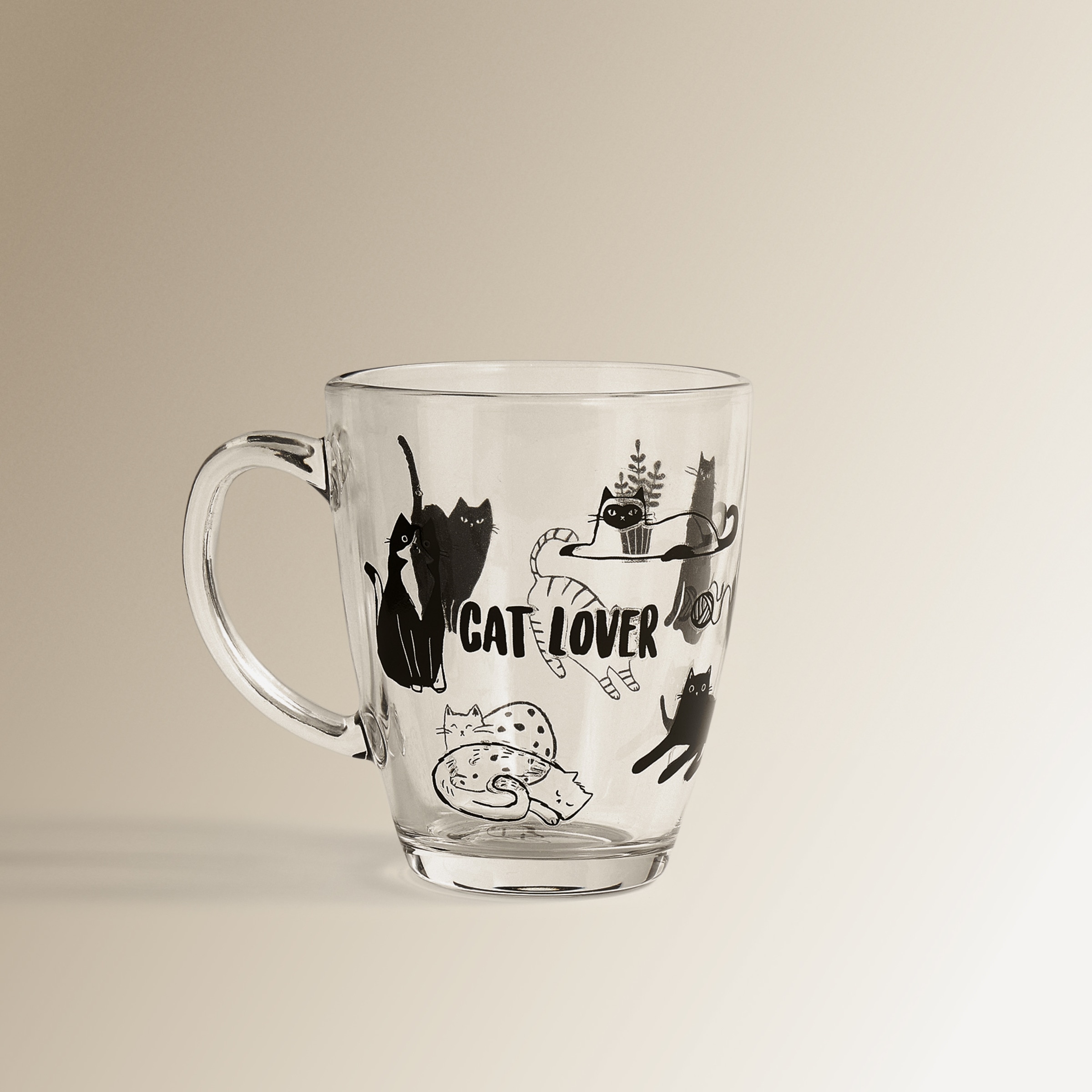 Caneca Gato Animais de Estimação Transparente-1