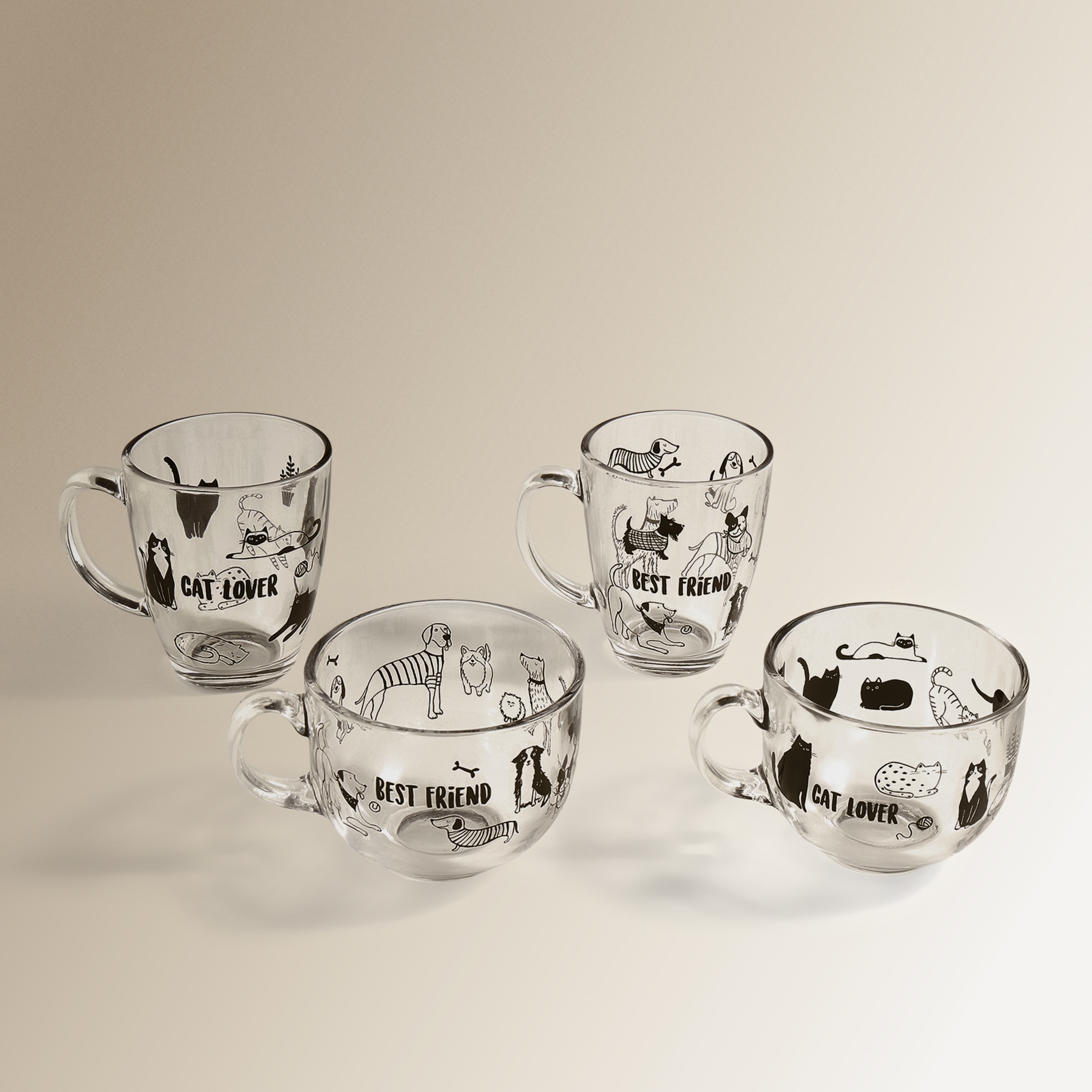 Caneca Cão Animais de Estimação Transparente-4