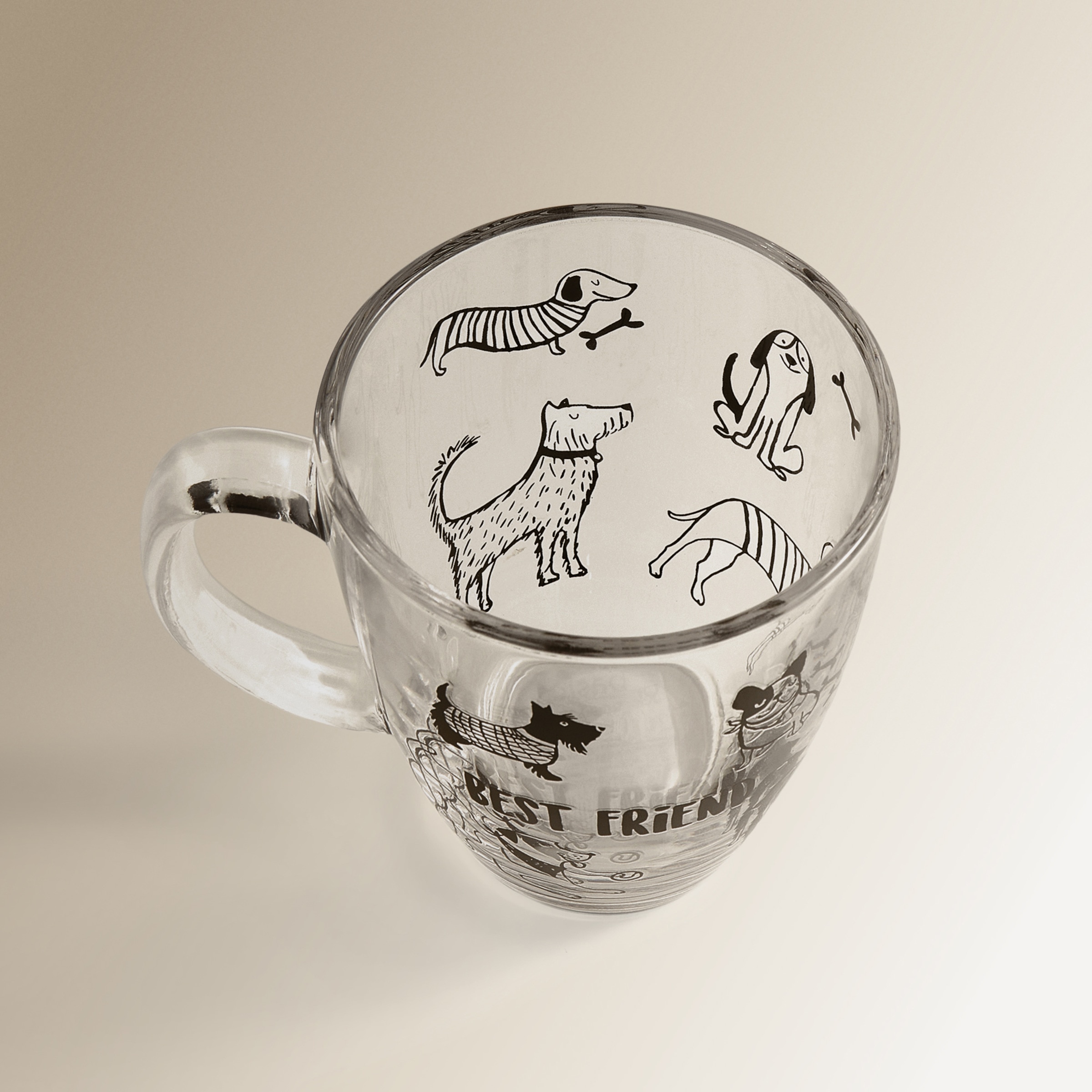 Caneca Cão Animais de Estimação Transparente-3