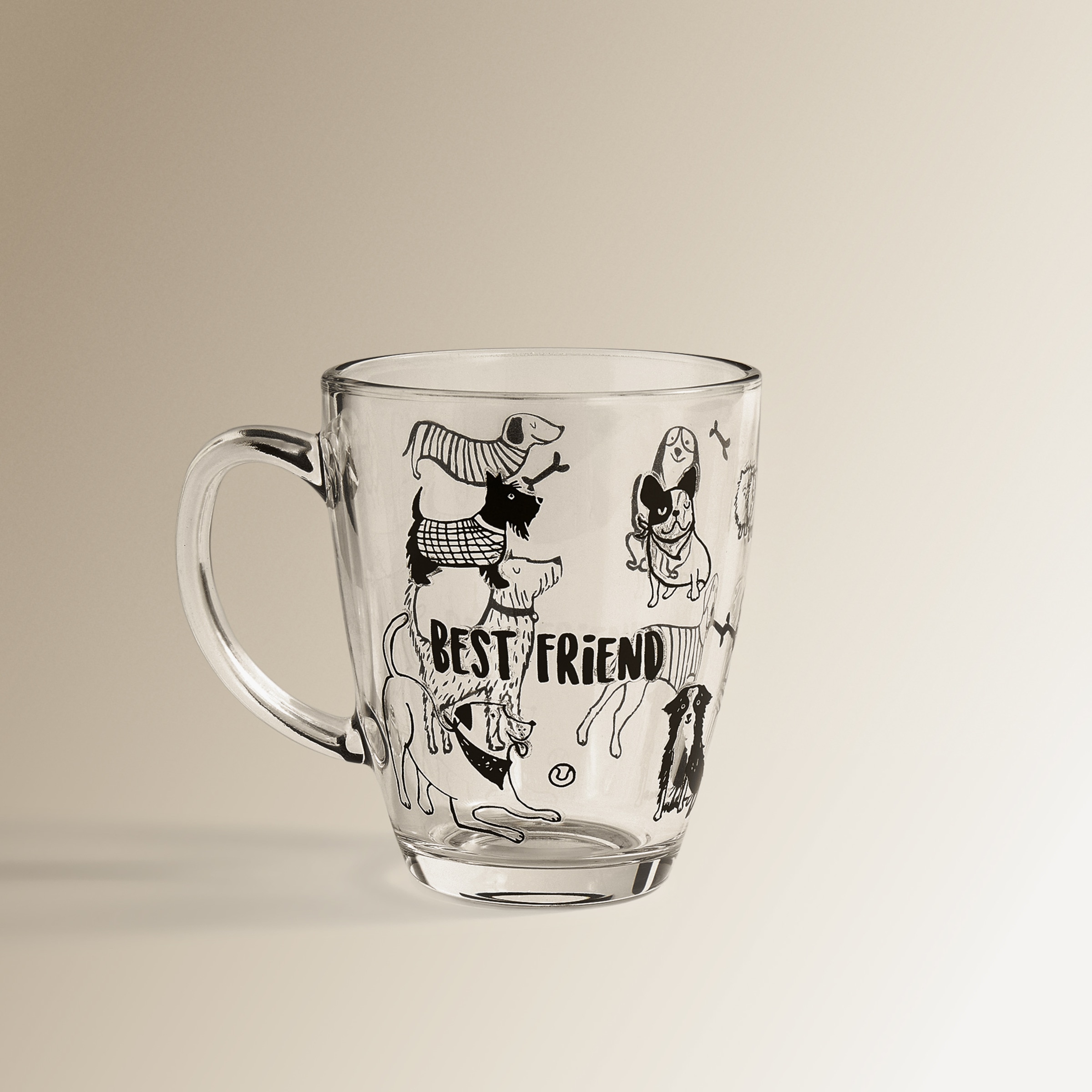 Caneca Cão Animais de Estimação Transparente-1