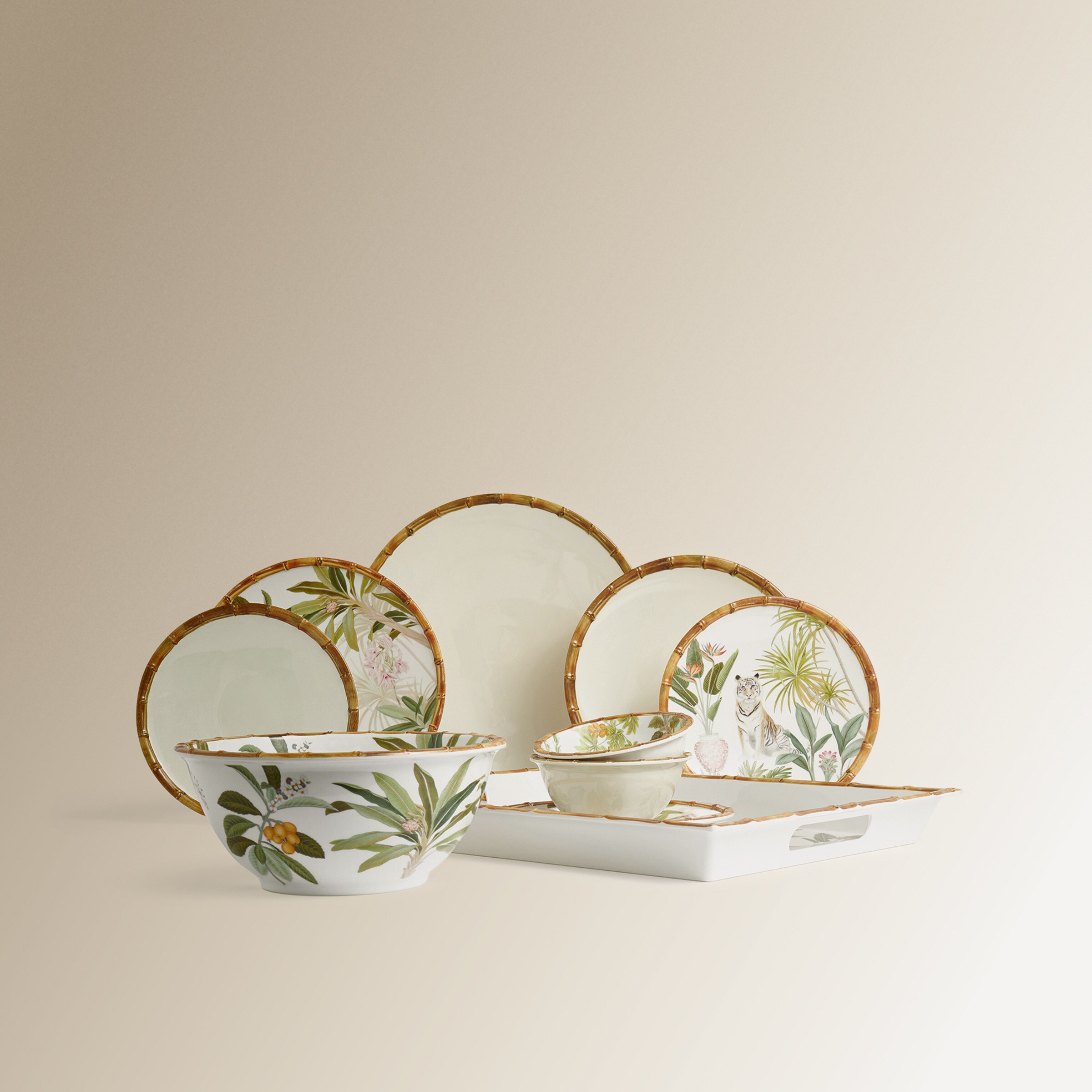 Hipercor Vajilla Bambu Corte Ingles Fuente De Melamina Bambú El