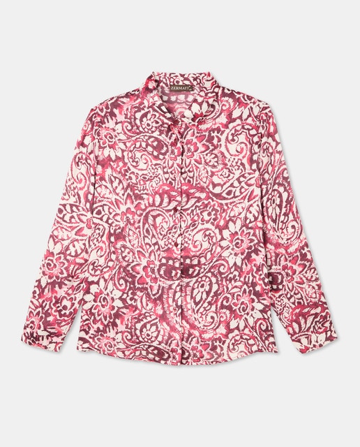 Imagen 0 de Camisa de mujer estampada manga larga