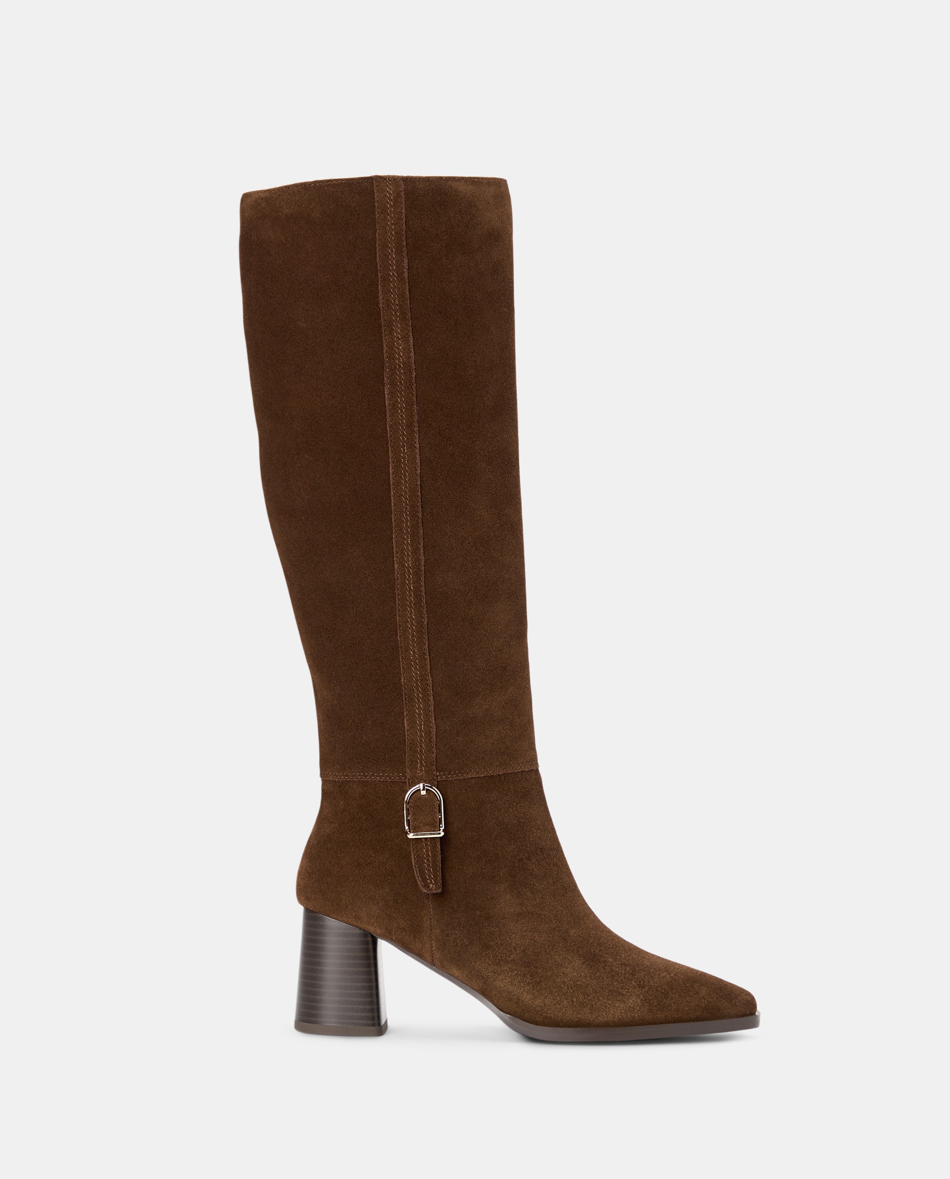 Botins de Salto com Fivela Castanho-1