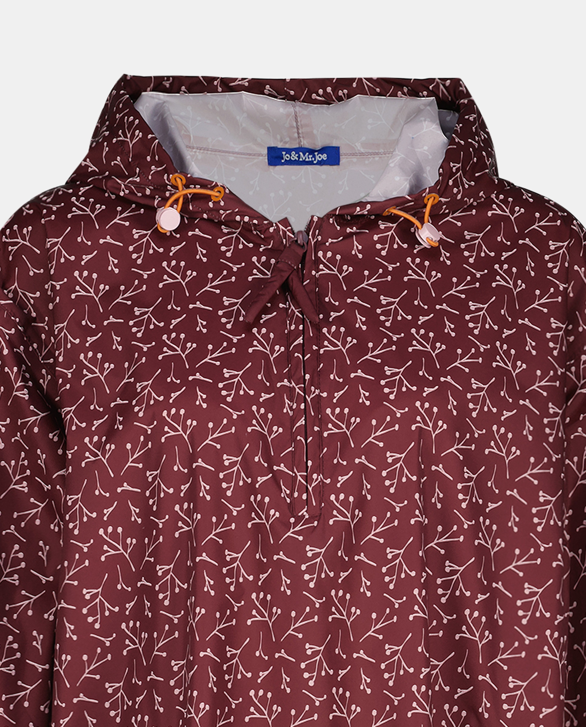 Impermeável com Estampado de Raminhos Bordeaux-3