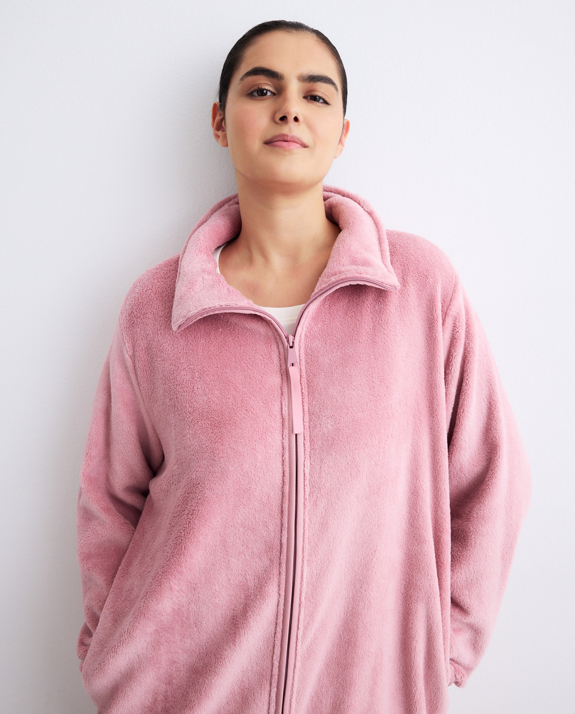 Robe com fecho-éclair Rosa-claro-2