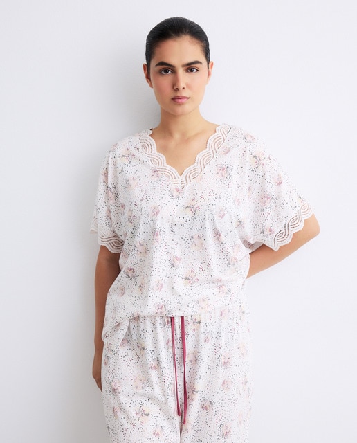 Imagem 0 de Pijama de Estampado Floral com Manga Curta