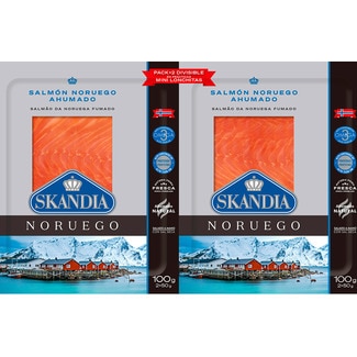 Salmão Fumado Norueguês  Pack 2 x 50 g embalagem 100 g - Skandia