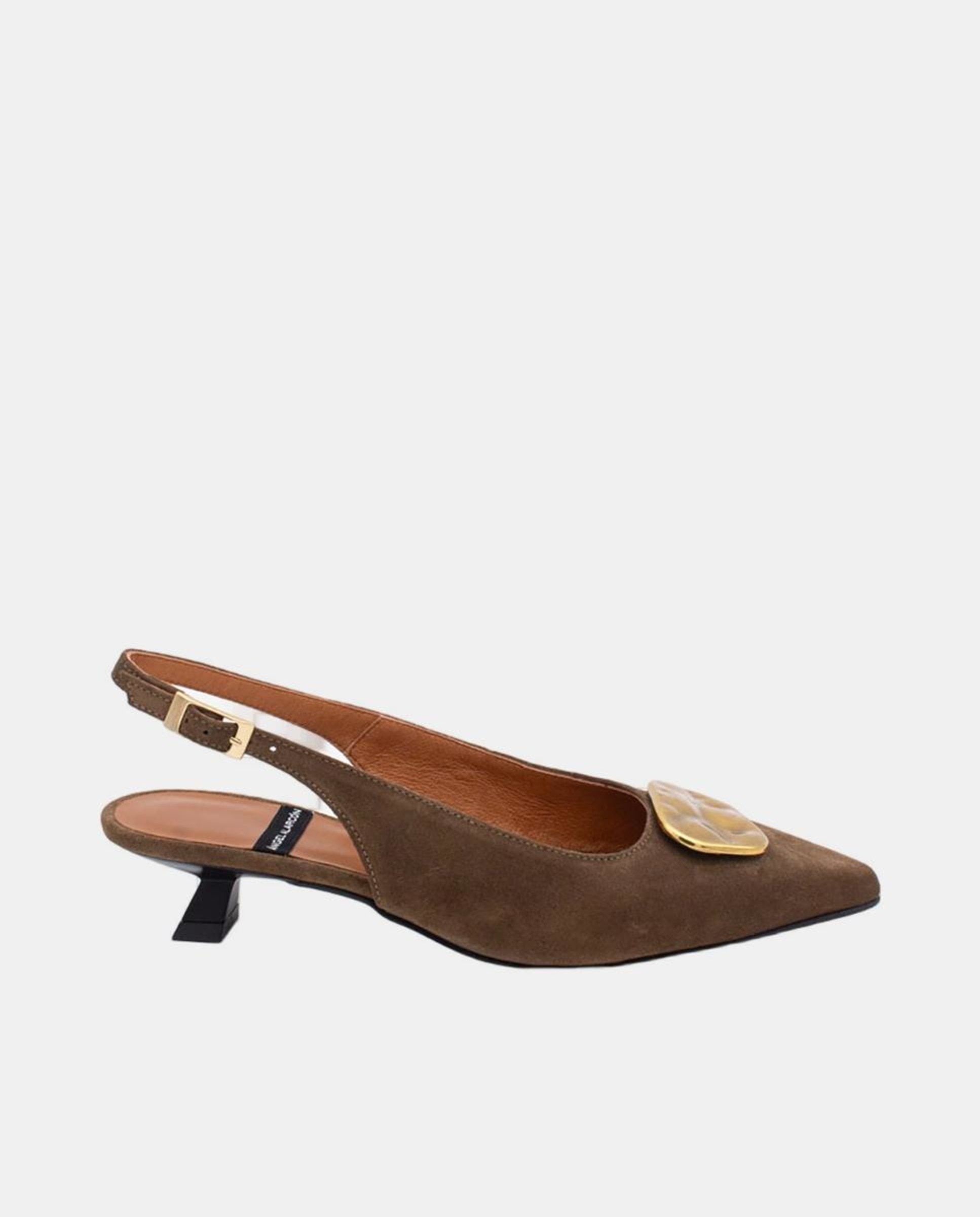 Sapatos Tipo Mules com Salto Castanho taupe-1
