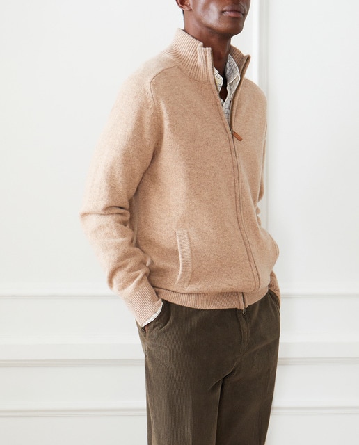 Imagen 0 de Cardigan liso cremallera 100% lambswool