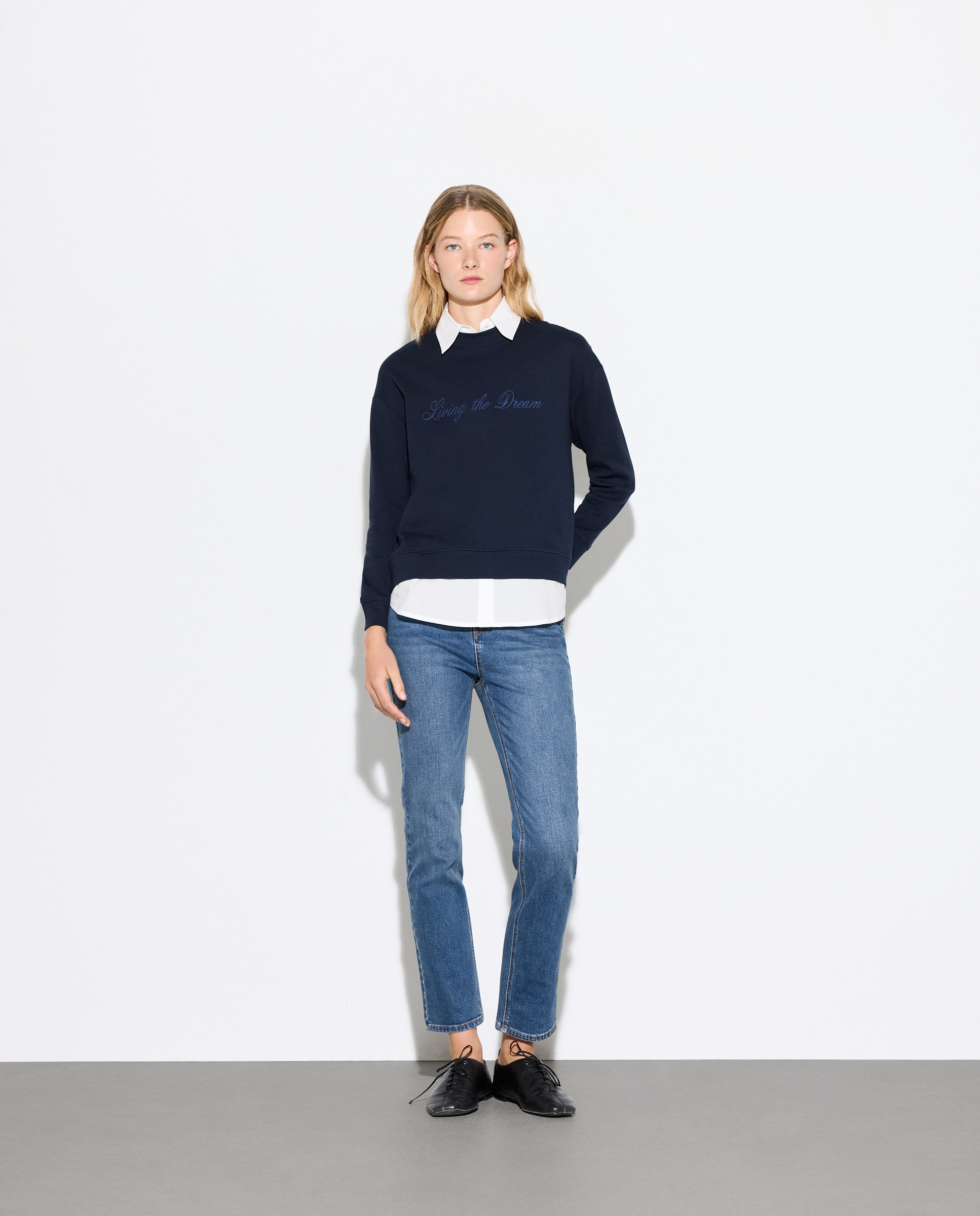 Jeans Push-Up com Lavagem Azul-1