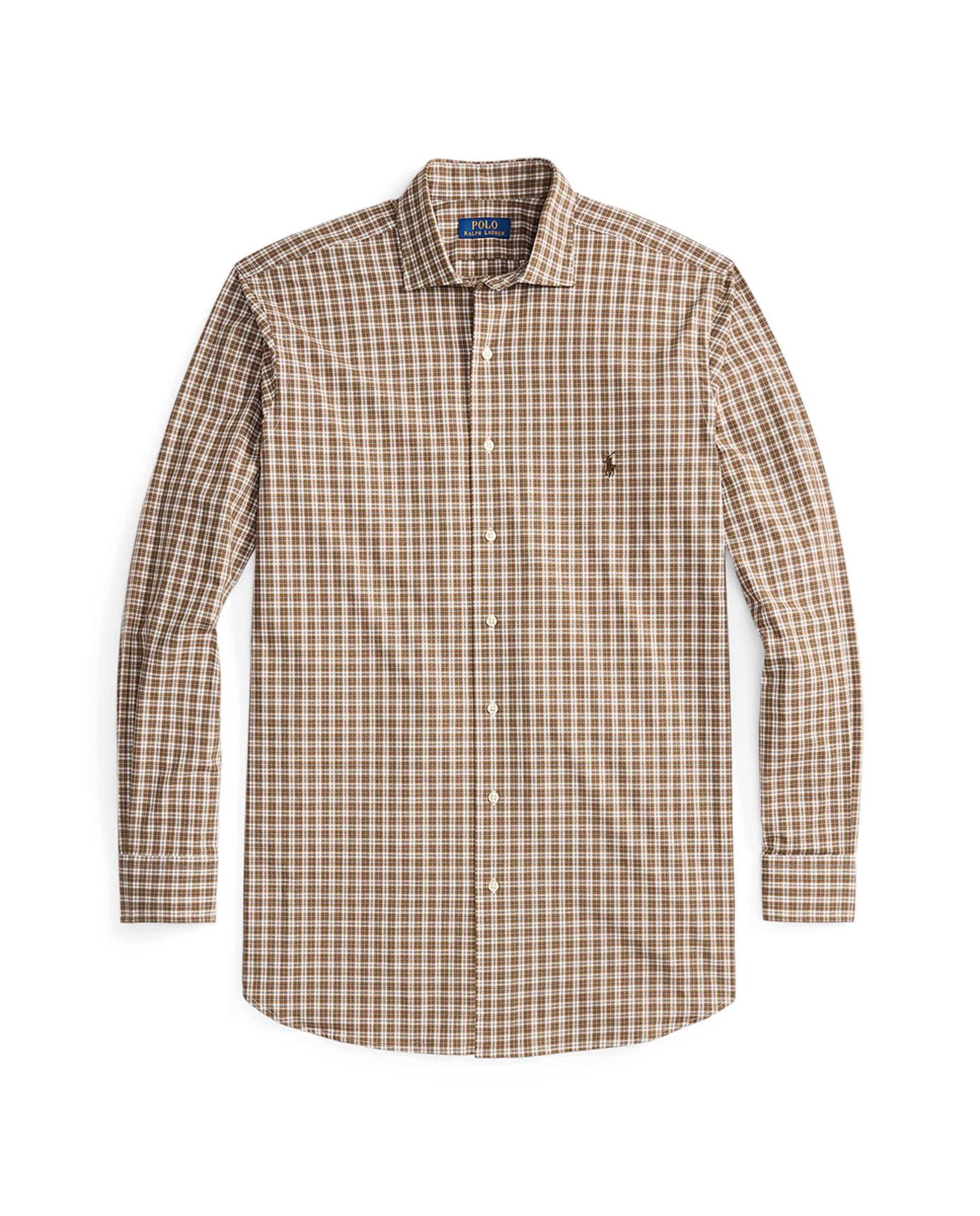 Camisa de Popelina Elástica Classic Fit Tamanhos Grandes Castanho taupe-5