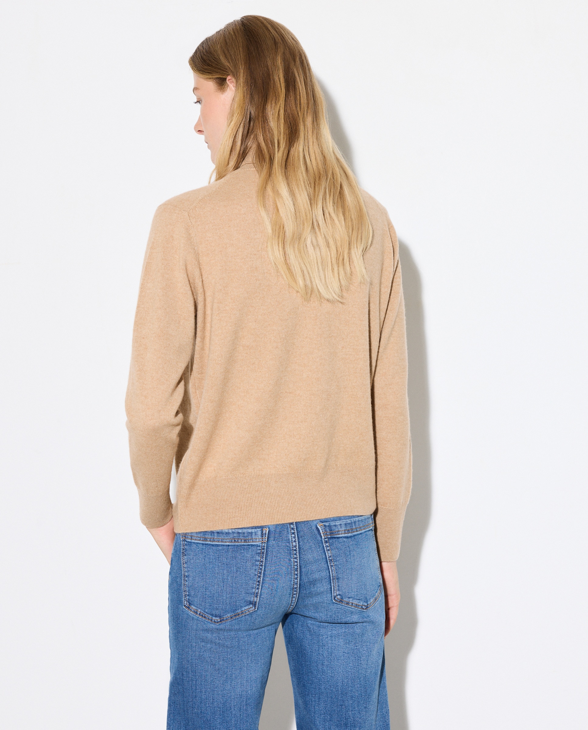Camisola de malha lisa com gola cisne Torrado-3