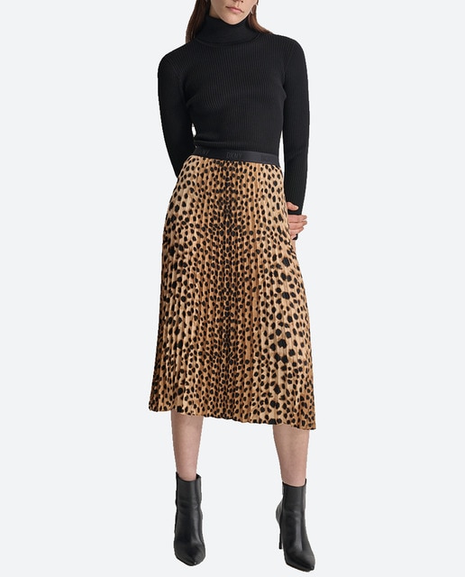 Imagen 0 de Falda midi plisada con estampado