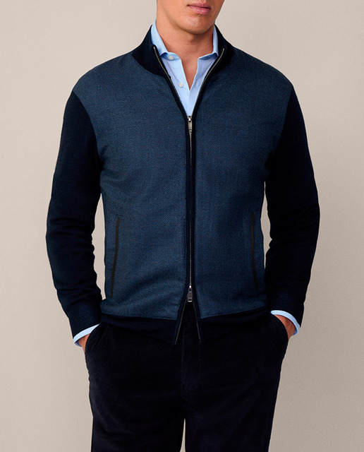 Imagen 0 de Cárdigan de hombre con estampado ojo de perdiz tallas grandes