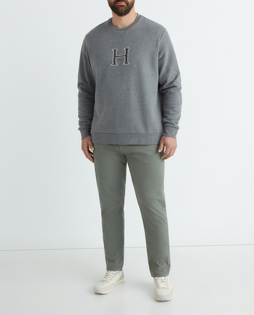 Imagen 0 de Pantalón de hombre 5 bolsillos verde satinado regular fit tallas grandes