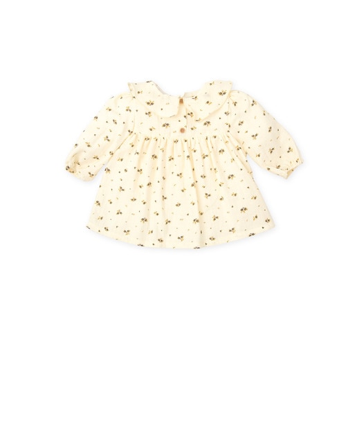 Imagen 0 de Vestido de bebé niña en bambula con estampado de flores