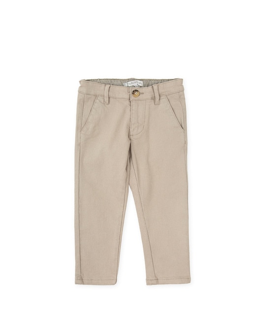 Imagen 0 de Pantalón de bebé niño de sarga en tejido liso