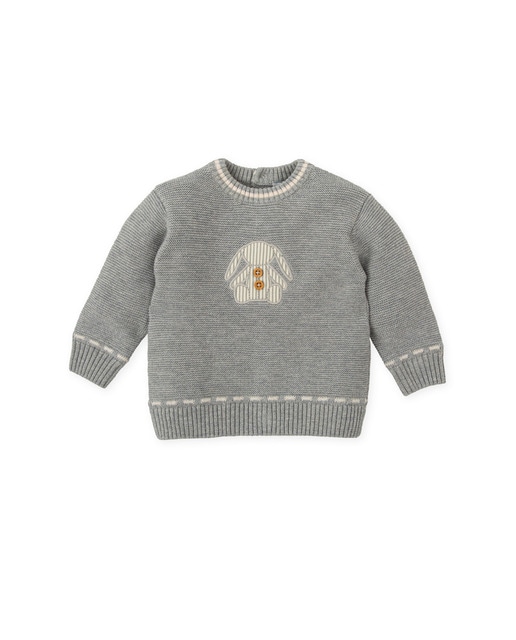 Imagen 0 de Jersey de bebé niño gris con conejito bordado