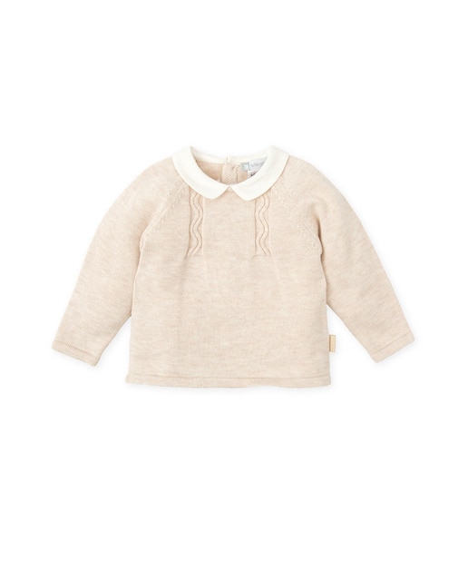 Imagen 0 de Jersey de bebé niño tricot con cuello a contraste